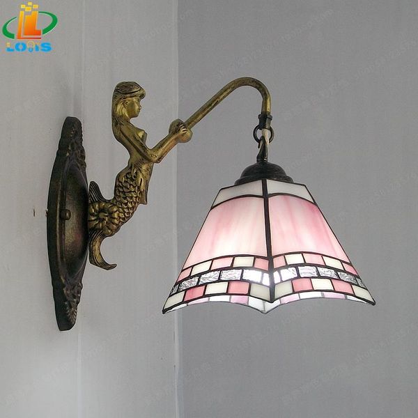 mediterranean style mermaid square wall lamp tiffany stained glass bedroom bedside backdrop decorative blue green pink lamps
mediterranean style mermaid square wall lamp tiffany stained glass bedroom bedside backdrop decorative blue green pink lamps