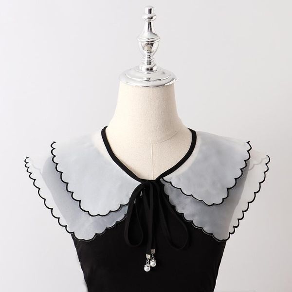 bow ties women mesh double layer fake collar white false neck shawl wrap detachable lapel shirt female clothes accessories, Black;gray
bow ties women mesh double layer fake collar white false neck shawl wrap detachable lapel shirt female clothes accessories, Black;gray