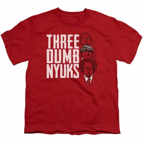 the three stooges three dumb nyuks kids youth t shirt licensed comedy tee red, White;black
the three stooges three dumb nyuks kids youth t shirt licensed comedy tee red, White;black