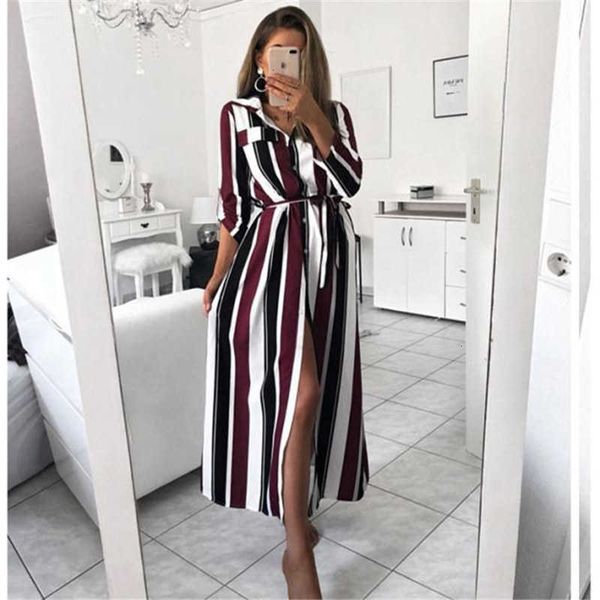 casual dresses autumn ladies striped office women split maxi shirt long sleeve button straight work 4zc4, Black;gray
casual dresses autumn ladies striped office women split maxi shirt long sleeve button straight work 4zc4, Black;gray