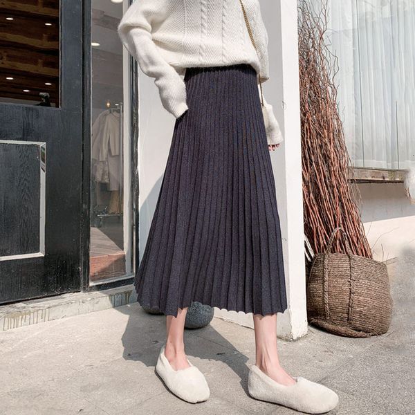 skirts black knit pleated skirt women a-line high waist cotton long autumn winter gray s womens ropa mujer qcw8
skirts black knit pleated skirt women a-line high waist cotton long autumn winter gray s womens ropa mujer qcw8