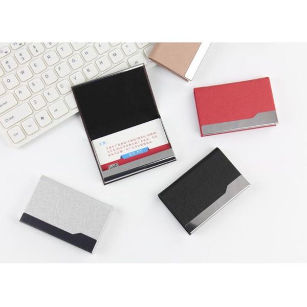 card holders professional pu business holder with magnetic buckle slim stainless steel pocket id name carrier case, Brown;gray
card holders professional pu business holder with magnetic buckle slim stainless steel pocket id name carrier case, Brown;gray