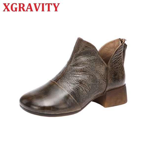 xgravity s101 fashion vintage footwear fretwork v cut designer round toe mid heel pumps autumn ladies boots leather boots woman 210429, Black
xgravity s101 fashion vintage footwear fretwork v cut designer round toe mid heel pumps autumn ladies boots leather boots woman 210429, Black