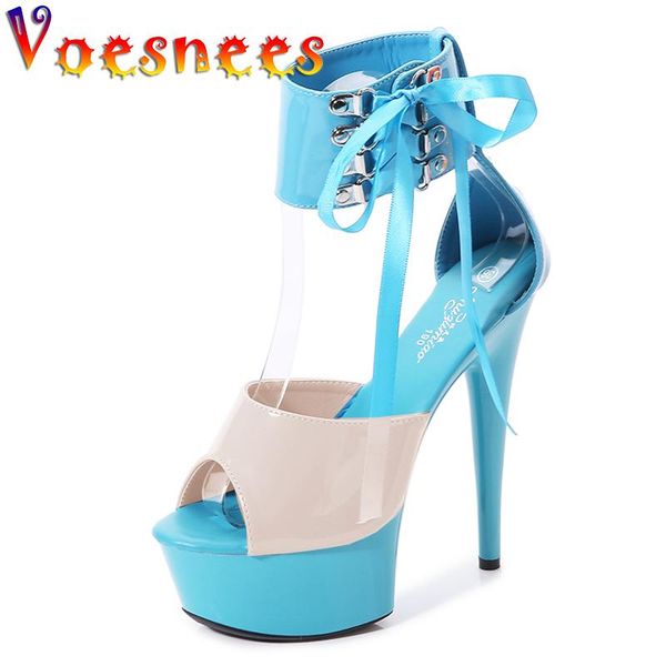 sandals thin heels mixed colors stripper shoes women's summer platform 15cm ankle strap patent leather women bed, Black
sandals thin heels mixed colors stripper shoes women's summer platform 15cm ankle strap patent leather women bed, Black