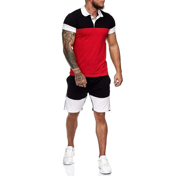 men's tracksuits fashion patchwork casual sport slim two piece set men lapel shirt and drawstring shorts outfit 2021 summer mens clothe, Gray
men's tracksuits fashion patchwork casual sport slim two piece set men lapel shirt and drawstring shorts outfit 2021 summer mens clothe, Gray