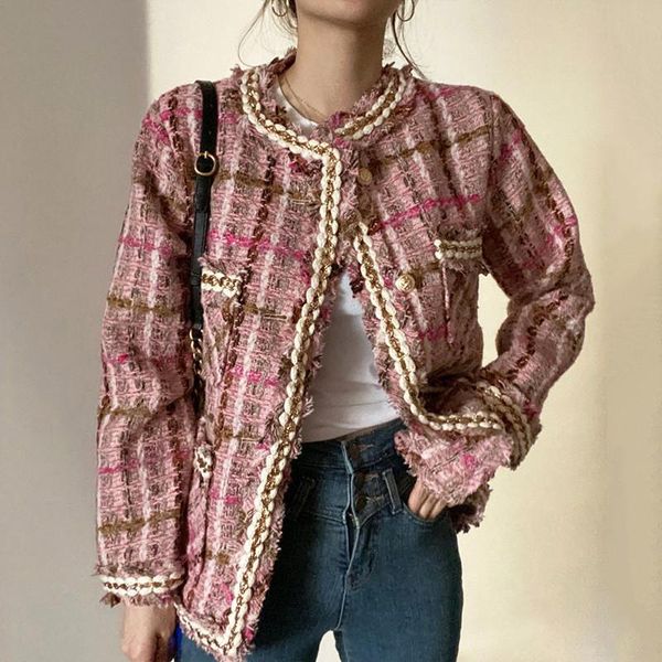 women's jackets vintage tweed for women korean fashion slim lurex jacket long sleeve chic female casual high street pink, Black;brown
women's jackets vintage tweed for women korean fashion slim lurex jacket long sleeve chic female casual high street pink, Black;brown