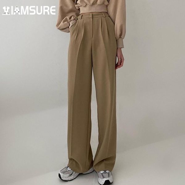 women's pants & capris iamsure vintage solid suitpants elegant fashion casual high waisted straight trousers loose wide leg women 2021, Black;white
women's pants & capris iamsure vintage solid suitpants elegant fashion casual high waisted straight trousers loose wide leg women 2021, Black;white