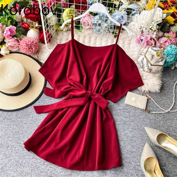 korobov summer new beach style women dress vintage solid spaghetti strap backless dresses lacing bow mini vestidos femme 210430, Black;gray
korobov summer new beach style women dress vintage solid spaghetti strap backless dresses lacing bow mini vestidos femme 210430, Black;gray