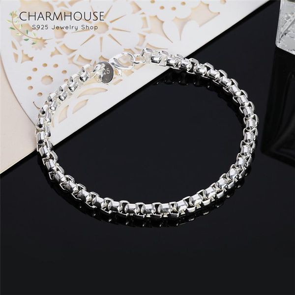 link, chain pure 925 silver bracelets for women men 5mm round box bracelet & bangles wristband fashion jewelry accessories bijoux, Black
link, chain pure 925 silver bracelets for women men 5mm round box bracelet & bangles wristband fashion jewelry accessories bijoux, Black