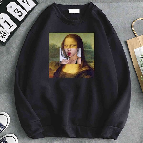mona lisa printed men's hoodie, loose long sved sweater, casual hoodie, hip hop kpop sweatshirt, Black
mona lisa printed men's hoodie, loose long sved sweater, casual hoodie, hip hop kpop sweatshirt, Black