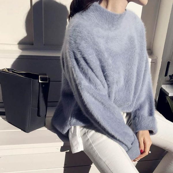 women's sweaters autumn winter warm mohair half turtleneck sweater women long sleeve thicken pullover womens blue knitted c5955, White;black
women's sweaters autumn winter warm mohair half turtleneck sweater women long sleeve thicken pullover womens blue knitted c5955, White;black