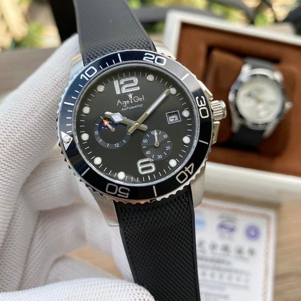 men black blue rubber ceramic bezel moonphase daydate stainless steel automatic mechanical limited sport watch wristwatches, Slivery;brown
men black blue rubber ceramic bezel moonphase daydate stainless steel automatic mechanical limited sport watch wristwatches, Slivery;brown