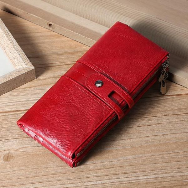 high qaulity men women long wallet clutch purse genuine leather 2 folds zipper female big red of brown wallets, Red;black
high qaulity men women long wallet clutch purse genuine leather 2 folds zipper female big red of brown wallets, Red;black