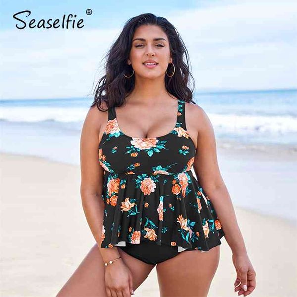 seaselfie plus size black floral peplum tankini women large high-waist bikini two pieces swimsuit swimming suit 210619, White;black
seaselfie plus size black floral peplum tankini women large high-waist bikini two pieces swimsuit swimming suit 210619, White;black
