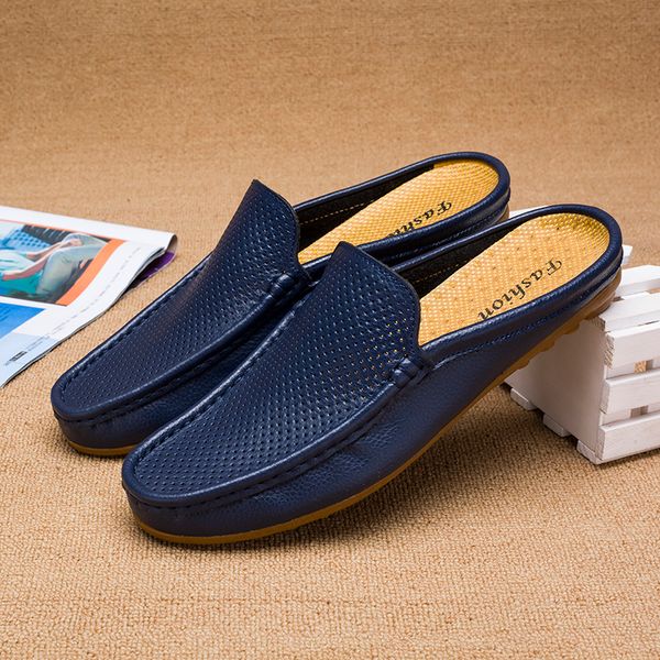mens sandals wear half slippers for mens summer breathable fashion shoes baotou casual shoes breathable mens shoes, Black