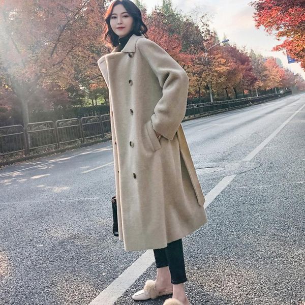women's fur & faux 100% woolen coat women 2022 winter wild wool jacket female fashion thicken long oversized ladies overcoat ld, Black
women's fur & faux 100% woolen coat women 2022 winter wild wool jacket female fashion thicken long oversized ladies overcoat ld, Black