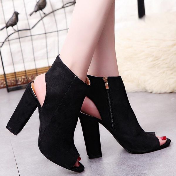 boots women's shoes fish mouth foreign large 2021 fashion single high sandals, Black
boots women's shoes fish mouth foreign large 2021 fashion single high sandals, Black