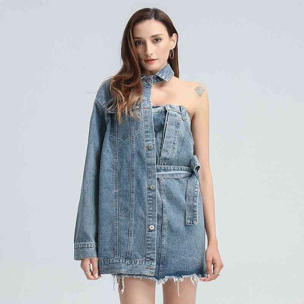 dresses patchwork tassel for lapel long sleeve casual streetwear denim es female fashion spring 2021, Black;gray
dresses patchwork tassel for lapel long sleeve casual streetwear denim es female fashion spring 2021, Black;gray