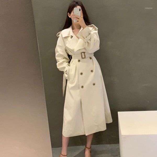 women's trench coats autumn korean women beige long coat with belt casual turndown collar sleeve epaulet elegant female windbreaker, Tan;black
women's trench coats autumn korean women beige long coat with belt casual turndown collar sleeve epaulet elegant female windbreaker, Tan;black