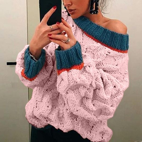 women's sweaters s-2xl fashion contrast stripes stitching autumn winter o-neck long-sleeved loose knitting casual sweater lady for wom, White;black
women's sweaters s-2xl fashion contrast stripes stitching autumn winter o-neck long-sleeved loose knitting casual sweater lady for wom, White;black