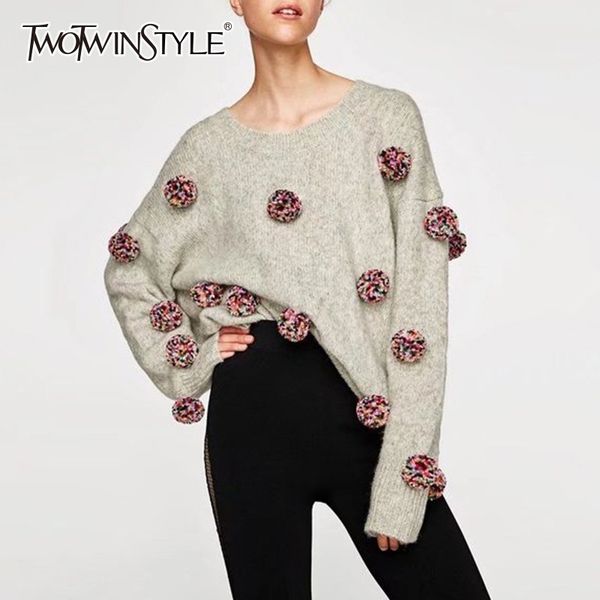 knitted patchwork ball sweater for women o neck long sleeve oversized sweaters female autumn fashion 210524, White
knitted patchwork ball sweater for women o neck long sleeve oversized sweaters female autumn fashion 210524, White