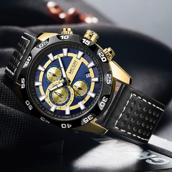 wristwatches reloj hombre mens watches brand megir sport chronograph quartz watch men clock leather strap relogio masculino, Slivery;brown
wristwatches reloj hombre mens watches brand megir sport chronograph quartz watch men clock leather strap relogio masculino, Slivery;brown