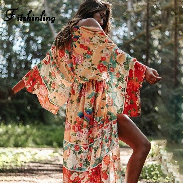 fitshinling vintage print floral beach cover up summer swimwear bikini outerwear flare sleeve oversize bohemian long cardigans
fitshinling vintage print floral beach cover up summer swimwear bikini outerwear flare sleeve oversize bohemian long cardigans