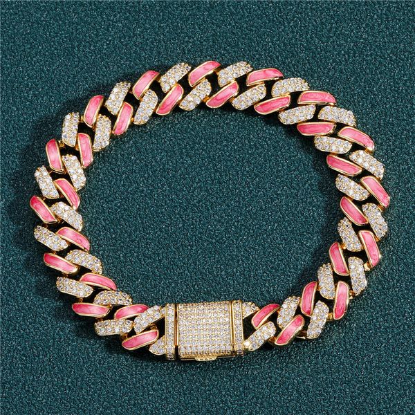 12mm 7/8inch men women bling bracelet gold plated micro setting cz pink bracelet chains links for men women jewelry gift, Black
12mm 7/8inch men women bling bracelet gold plated micro setting cz pink bracelet chains links for men women jewelry gift, Black