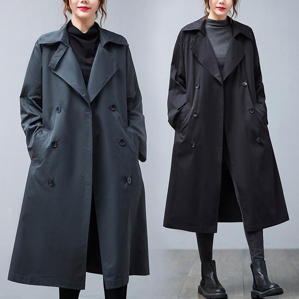 women's trench coats cotton khaki long women coat autumn winter turn down collar female clothes sleeve belt windbreaker outerwear, Tan;black
women's trench coats cotton khaki long women coat autumn winter turn down collar female clothes sleeve belt windbreaker outerwear, Tan;black