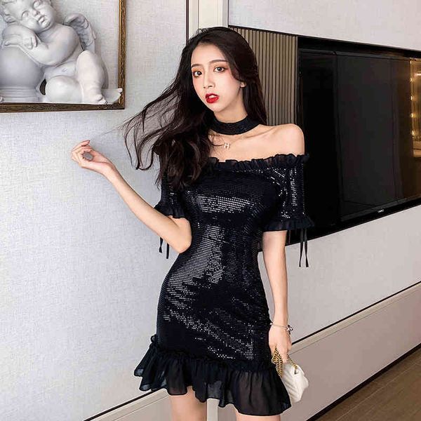 dress autumn winter thin asses shiny ruffles thin-fitting dress ladies bing party dresses fiesta, Black;gray
dress autumn winter thin asses shiny ruffles thin-fitting dress ladies bing party dresses fiesta, Black;gray