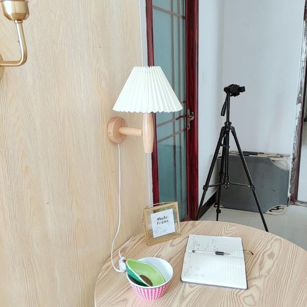 xianfan 2021 japanese vintage soiled wood wall lamp with pleat cloth lampshade for kitchen living room retro bedside lighting
xianfan 2021 japanese vintage soiled wood wall lamp with pleat cloth lampshade for kitchen living room retro bedside lighting