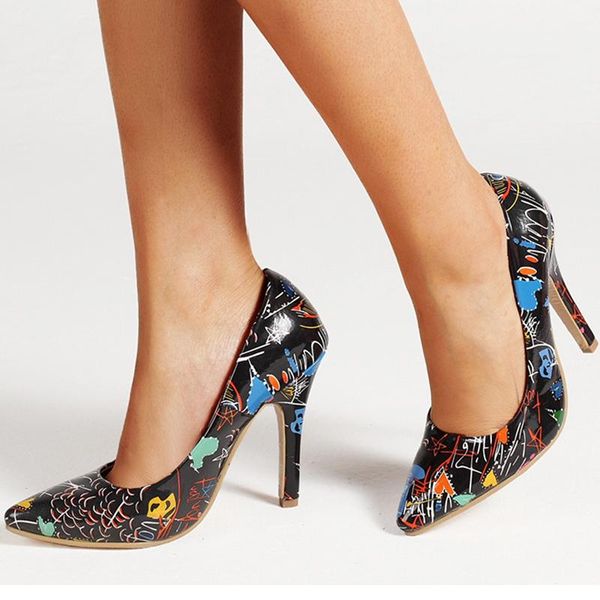 dress shoes maiernisi women colorful printed woman pumps stilettos high heels leisure party work pointed toe, Black
dress shoes maiernisi women colorful printed woman pumps stilettos high heels leisure party work pointed toe, Black