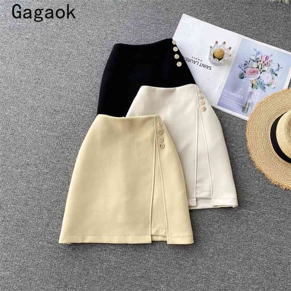 office lady skirt women summer solid empire button mini bodycon clothing slim korean chic fashion wild skirts 210531, Black
office lady skirt women summer solid empire button mini bodycon clothing slim korean chic fashion wild skirts 210531, Black