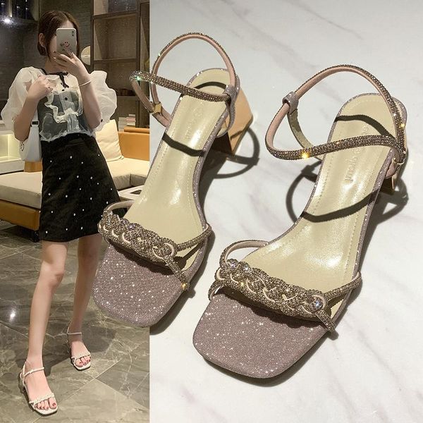 sandals women's shoes high heel summer fashion rhinestone one - line peep-toe thick women 5cm, Black
sandals women's shoes high heel summer fashion rhinestone one - line peep-toe thick women 5cm, Black