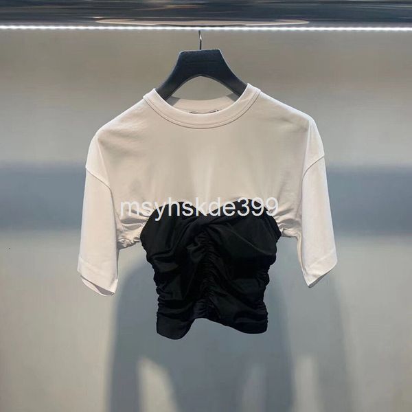 women's t-shirt 6058 aw wang's style in spring and summer splicing, contrast color, slim fit, five point sleeve, versatile cotton, White
women's t-shirt 6058 aw wang's style in spring and summer splicing, contrast color, slim fit, five point sleeve, versatile cotton, White