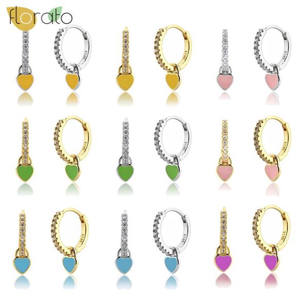 hoop & huggie 925 sterling silver earrings with cute candy neon color enamel heart charm gold for girls jewelry, Golden;silver
hoop & huggie 925 sterling silver earrings with cute candy neon color enamel heart charm gold for girls jewelry, Golden;silver