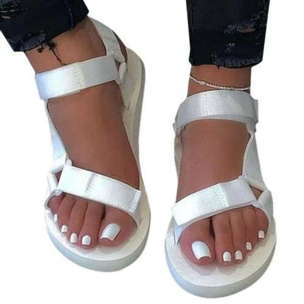 dress shoes women buckle strap sandals soft non slip beach shoe lightweight for summer fs99, Black