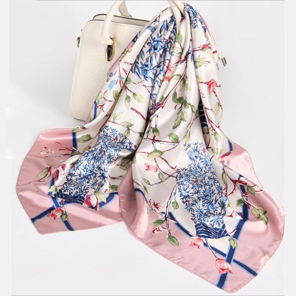 scarves printed large square scarf female summer imitation silk stewardess, Blue;gray
scarves printed large square scarf female summer imitation silk stewardess, Blue;gray