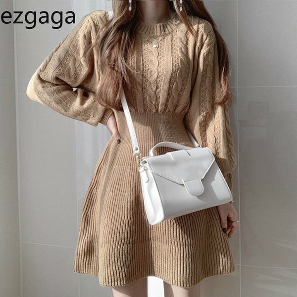 ezgaga french style elegant sweater dress women slim waist o-neck long sleeve solid a-line autumn knit dress vestidos feminino 210430, Black;gray
ezgaga french style elegant sweater dress women slim waist o-neck long sleeve solid a-line autumn knit dress vestidos feminino 210430, Black;gray