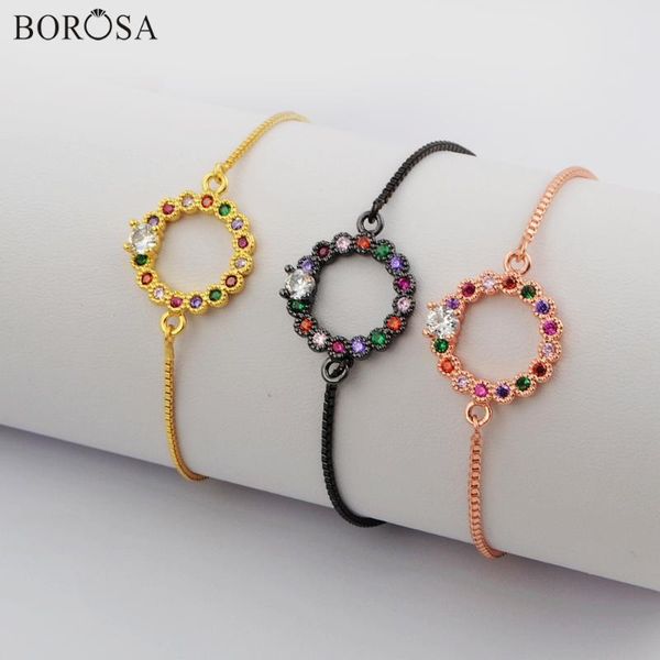 charm bracelets borosa fashion jewelry round shape rainbow cz micro pave connectors 10inch adjustable bracelet wx1144-b, Golden;silver
charm bracelets borosa fashion jewelry round shape rainbow cz micro pave connectors 10inch adjustable bracelet wx1144-b, Golden;silver