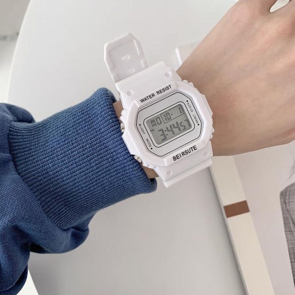 wristwatches 2021 women's simple digital luminous electronic watch kids square sports student waterproof set alarm, Slivery;brown
wristwatches 2021 women's simple digital luminous electronic watch kids square sports student waterproof set alarm, Slivery;brown