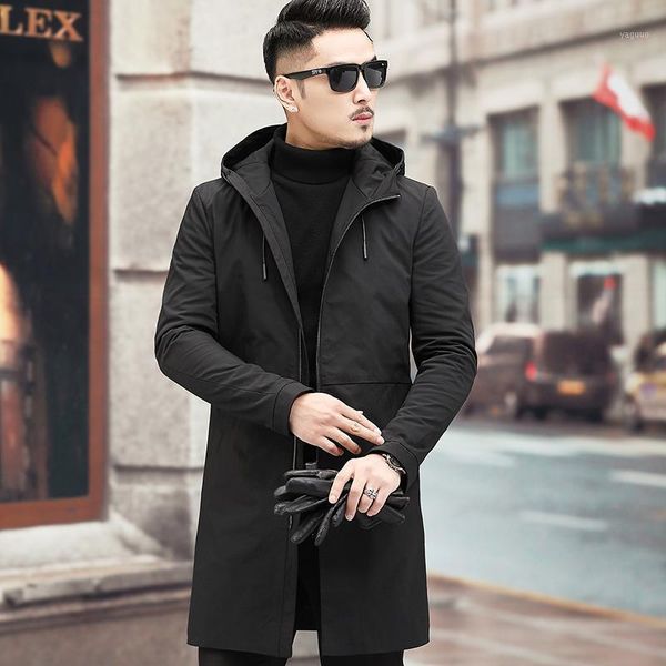 men's suits & blazers 2021 autumn winter fashion clothing slim fit hooded jackets casual wind coat with zipper for men, White;black
men's suits & blazers 2021 autumn winter fashion clothing slim fit hooded jackets casual wind coat with zipper for men, White;black