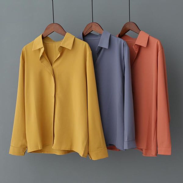women's blouses & shirts office lady women blouse solid elegant chiffon long sleeve mujer and maxi plus size retro, White
women's blouses & shirts office lady women blouse solid elegant chiffon long sleeve mujer and maxi plus size retro, White