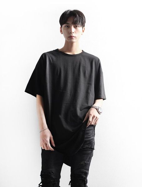 men's t-shirts summer casual t-shirt versatile triangle cut long short sleeve personality loose large size top, White;black
men's t-shirts summer casual t-shirt versatile triangle cut long short sleeve personality loose large size top, White;black