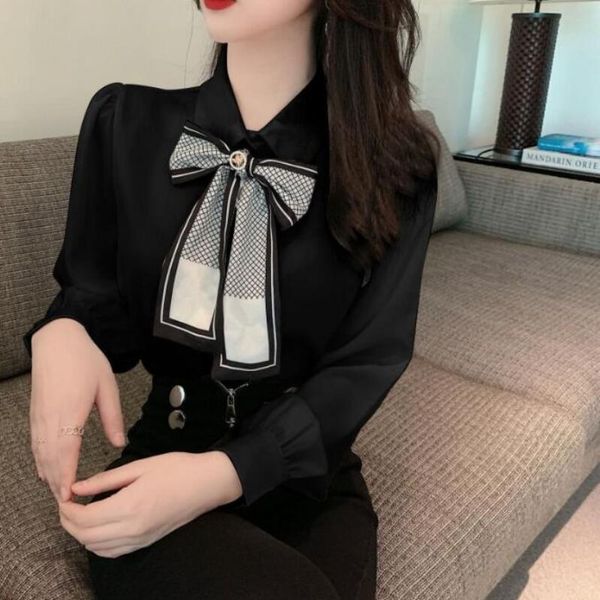 2021 spring and summer fashion shirt chiffon long sleeve classic personality women's blouses embroidery craft cardigan send bow tie eli, White
2021 spring and summer fashion shirt chiffon long sleeve classic personality women's blouses embroidery craft cardigan send bow tie eli, White