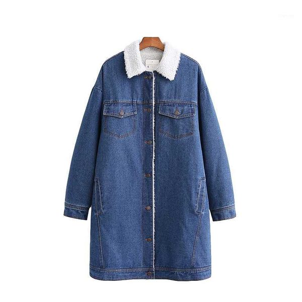 women's down & parkas streetwear women denim long coats 2021 fashion ladies grain cashmere thick outercoat causal female pocket button, Black
women's down & parkas streetwear women denim long coats 2021 fashion ladies grain cashmere thick outercoat causal female pocket button, Black