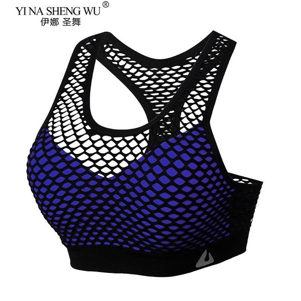 sports bra yoga shirt breathable mesh bras women shockproof gym sportswear push up brassiere underwear clothing, White;black 
sports bra yoga shirt breathable mesh bras women shockproof gym sportswear push up brassiere underwear clothing, White;black