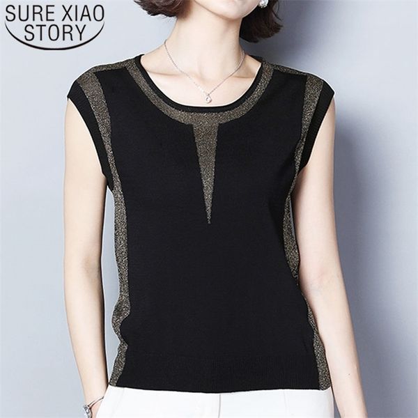women shirt summer ladies sleeveless korean clothes solid o-neck s clothing s black t 210510, White
women shirt summer ladies sleeveless korean clothes solid o-neck s clothing s black t 210510, White