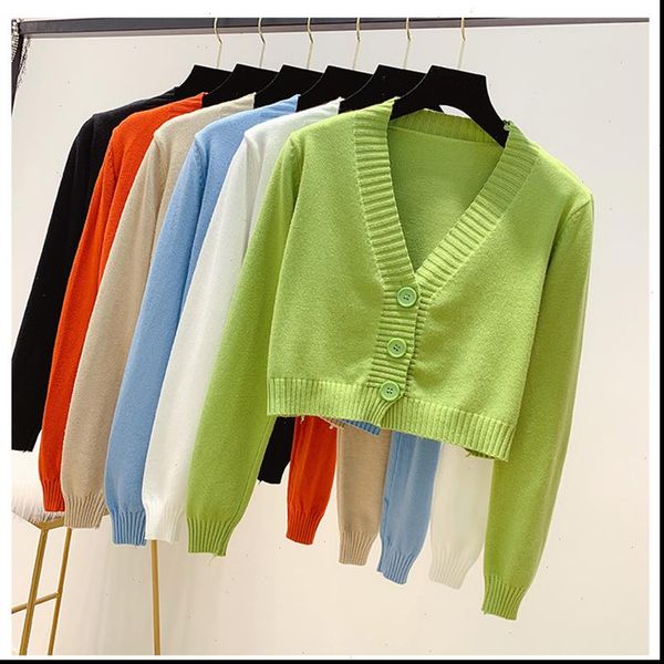 women sweater spring autum for knit cardigan short korean style female v neck casual knitted woman sweaters 7 colors, White;black
women sweater spring autum for knit cardigan short korean style female v neck casual knitted woman sweaters 7 colors, White;black
