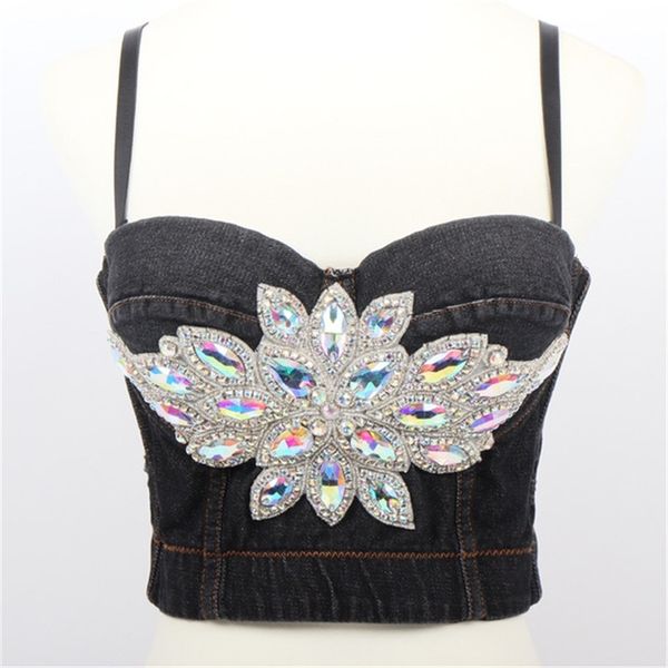 women crop cami backless denim bra vintage clothes s cropped tank summer cropbustier party vest 210515, White
women crop cami backless denim bra vintage clothes s cropped tank summer cropbustier party vest 210515, White